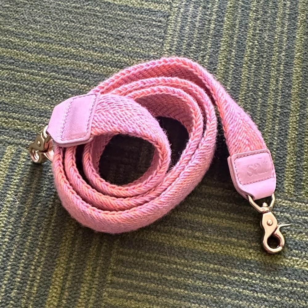 SALT purse strap Pink orange woven with Gold Hardware 41” skinny